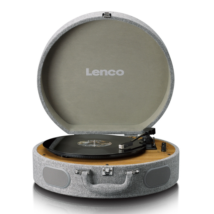 Lenco Retro-pladespiller i træ med indbyggede højttalere, Bluetooth® og AT3600L-patron Grå i gruppen HJEMMEELEKTRONIK / Lyd & billede / Hjemmebiograf, HiFi & Bærbar / Kompakt stereo & pladespiller hos TP E-commerce Nordic AB (D20924)