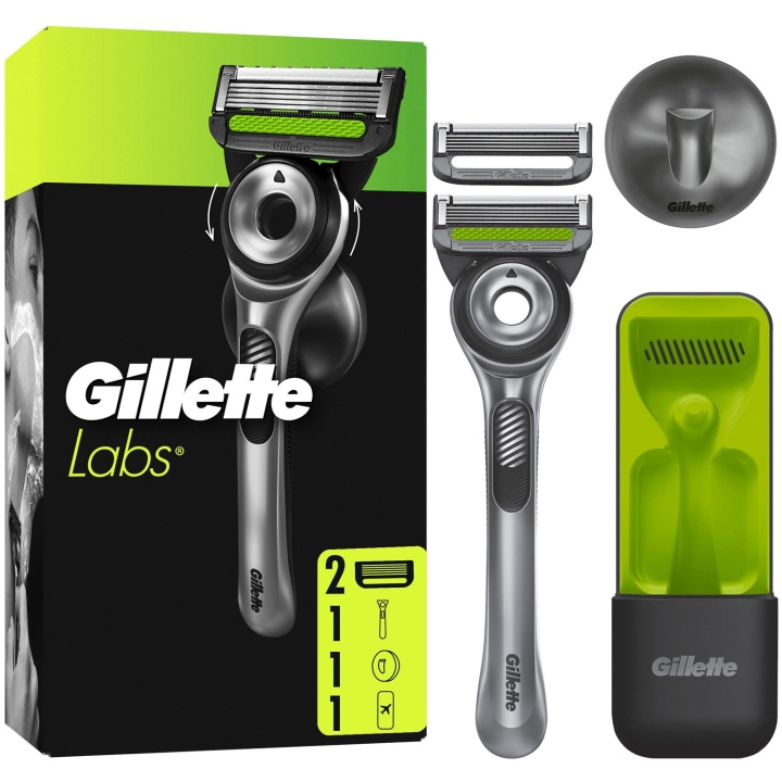 Gillette Rakhyvel Labs + 2st rakblad, magnetiskt ställ & resefodral i gruppen SKØNHED & HELSE / Hår og styling / Barbering og trimning / Barberskraber og tilbehør hos TP E-commerce Nordic AB (D20984)