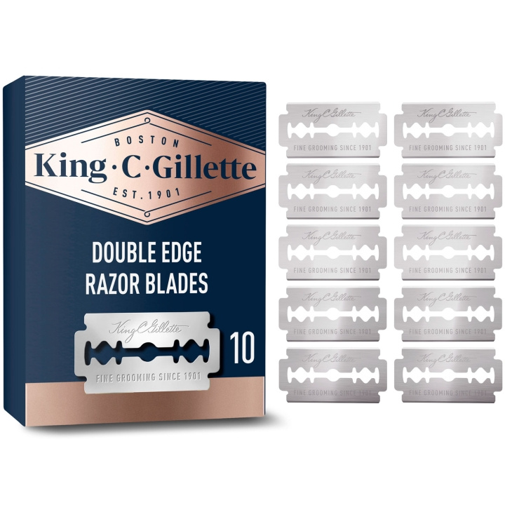 King C. Gillette Dubbeleggad Säkerhetsrakblad 10 st i gruppen SKØNHED & HELSE / Hår og styling / Barbering og trimning / Barberskraber og tilbehør hos TP E-commerce Nordic AB (D20994)