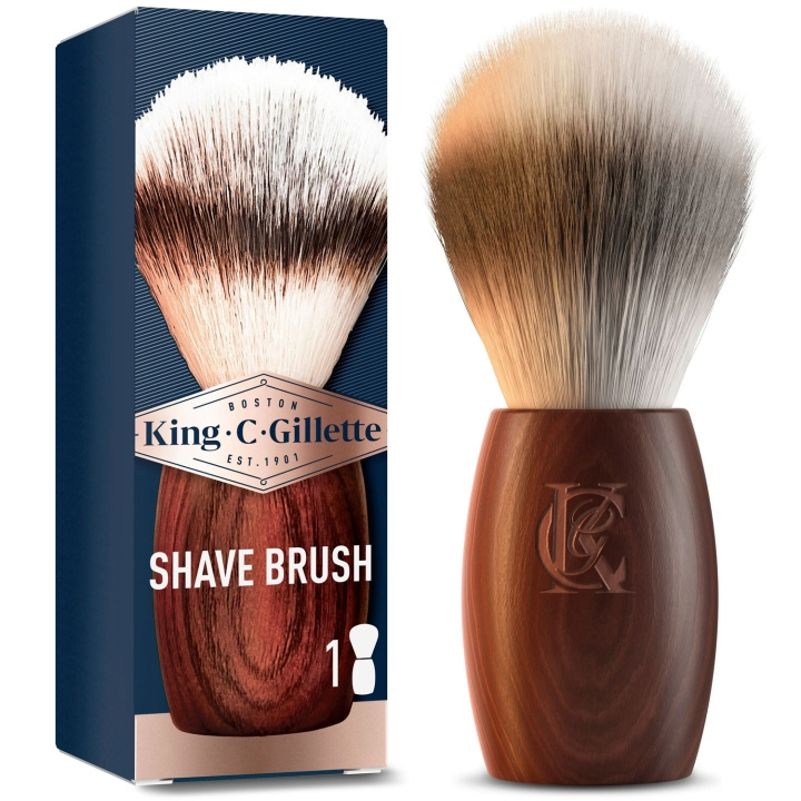 King C. Gillette Shaving Brush - Rakborste med trähandtag i gruppen SKØNHED & HELSE / Hår og styling / Barbering og trimning / Barberskraber og tilbehør hos TP E-commerce Nordic AB (D20996)