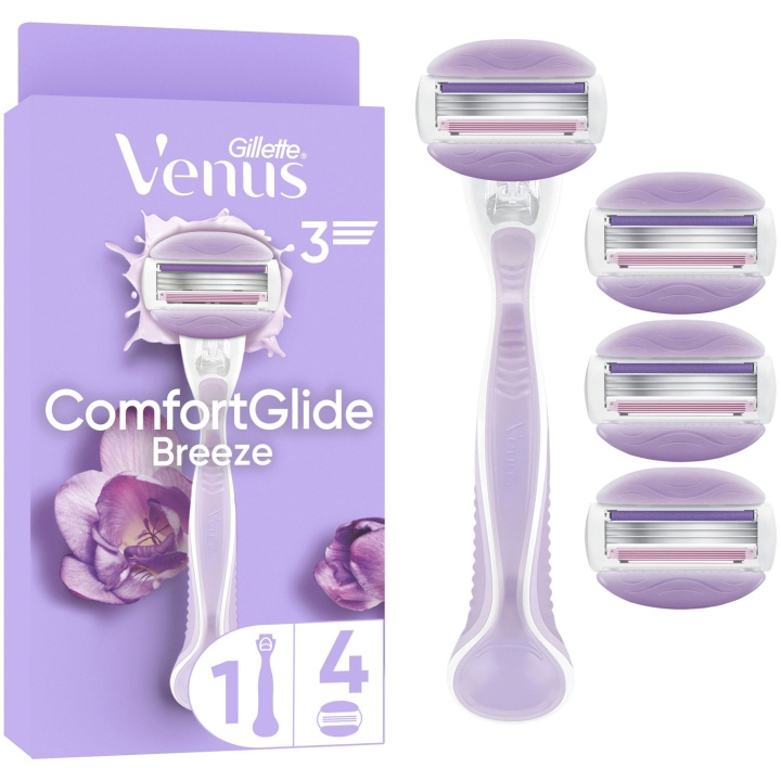 Gillette Rakhyvel Comfortglide Breeze + 4st rakblad i gruppen SKØNHED & HELSE / Hår og styling / Barbering og trimning / Barberskraber og tilbehør hos TP E-commerce Nordic AB (D21005)