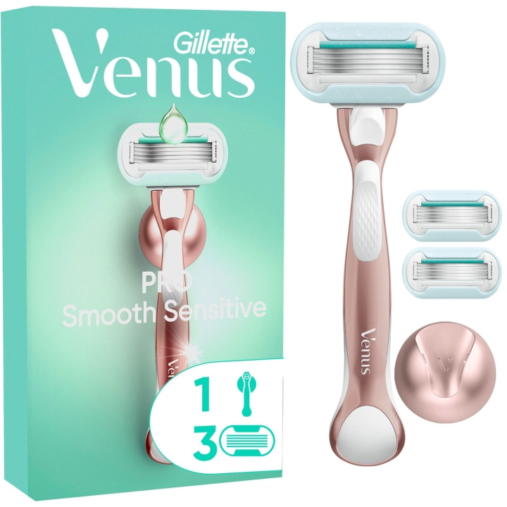 Gillette Rakhyvel Pro Smooth Sensitive + 3st rakblad i gruppen SKØNHED & HELSE / Hår og styling / Barbering og trimning / Barberskraber og tilbehør hos TP E-commerce Nordic AB (D21006)