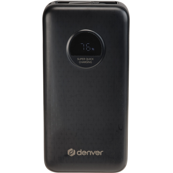 Denver PowerBank 20.000 mAh 65W PD Svart i gruppen SMARTPHONES & TABLETS / Opladere og kabler / Powerbanks hos TP E-commerce Nordic AB (D21013)