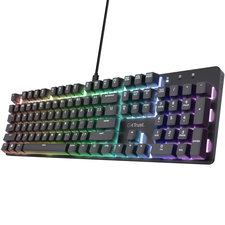 Trust GXT 871 Zora Mekaniskt gamingtangentbord Nordisk layout i gruppen COMPUTERTILBEHØR / GAMING / Tastatur hos TP E-commerce Nordic AB (D21059)