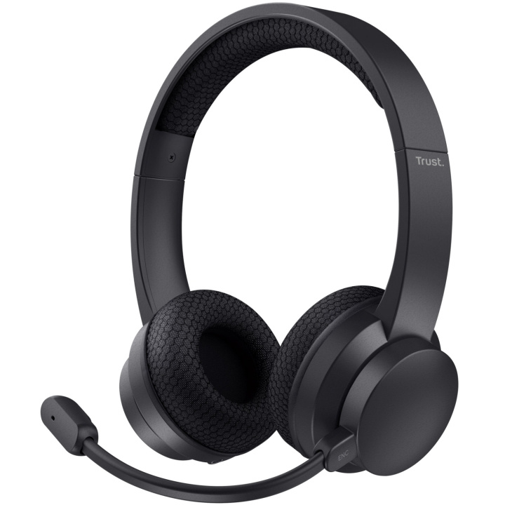 Trust Ayda Trådlöst PC-headset Bluetooth ENC Svart i gruppen COMPUTERTILBEHØR / Computer Tilbehør / Headset hos TP E-commerce Nordic AB (D21069)
