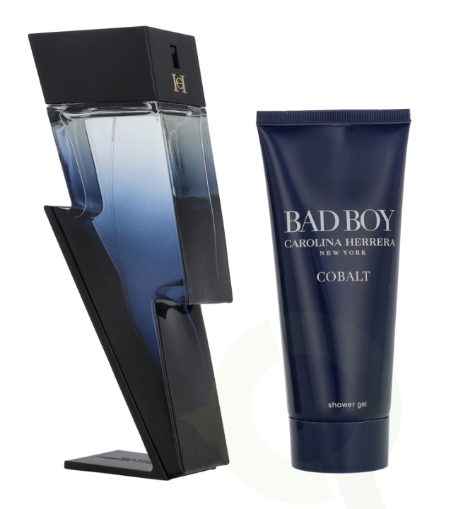Carolina Herrera Bad Boy Cobalt Giftset 200 ml Edp Electrique Spray 100ml/Shower Gel 100ml i gruppen SKØNHED & HELSE / Gaveæske / Gaveæske til ham hos TP E-commerce Nordic AB (D21284)