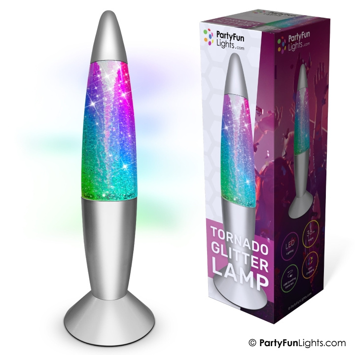 Party Fun Lights Tornado glitterlampe - Flerfarvet - H: 36cm i gruppen SPORT, FRITID & HOBBY / Sjove gadgets / Sjove gadgets hos TP E-commerce Nordic AB (D21431)