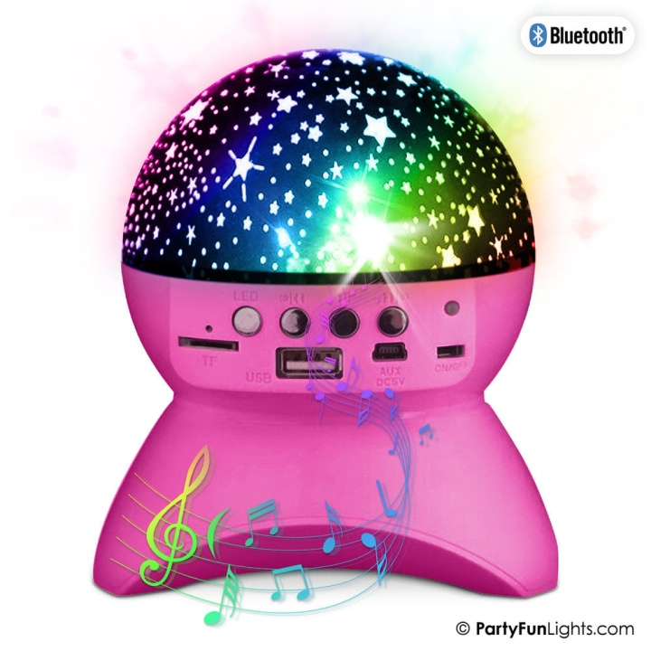 Party Fun Lights Starry Sky Bluetooth-højttaler - pink (605606) i gruppen LEGETØJ, BØRN & BABY / Børneværelse / Belysning til børn / Natlamper hos TP E-commerce Nordic AB (D21436)