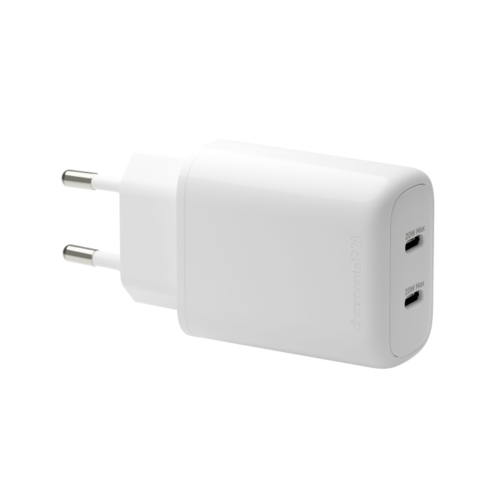 dbramante1928 Re-charge Pro - EU-vægoplader 2x USB-C 20W - Hvid i gruppen SMARTPHONES & TABLETS / Opladere og kabler / Vægoplader / Væg oplader Type C hos TP E-commerce Nordic AB (D21475)