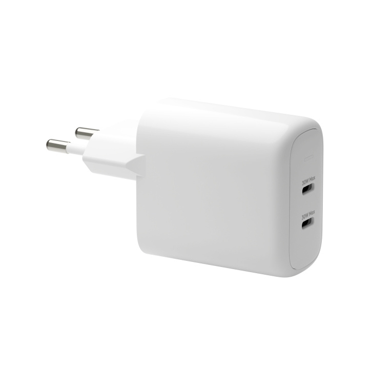 dbramante1928 Re-charge Pro - EU-vægoplader - 2x USB-C 30W - Hvid i gruppen SMARTPHONES & TABLETS / Opladere og kabler / Vægoplader / Væg oplader Type C hos TP E-commerce Nordic AB (D21476)