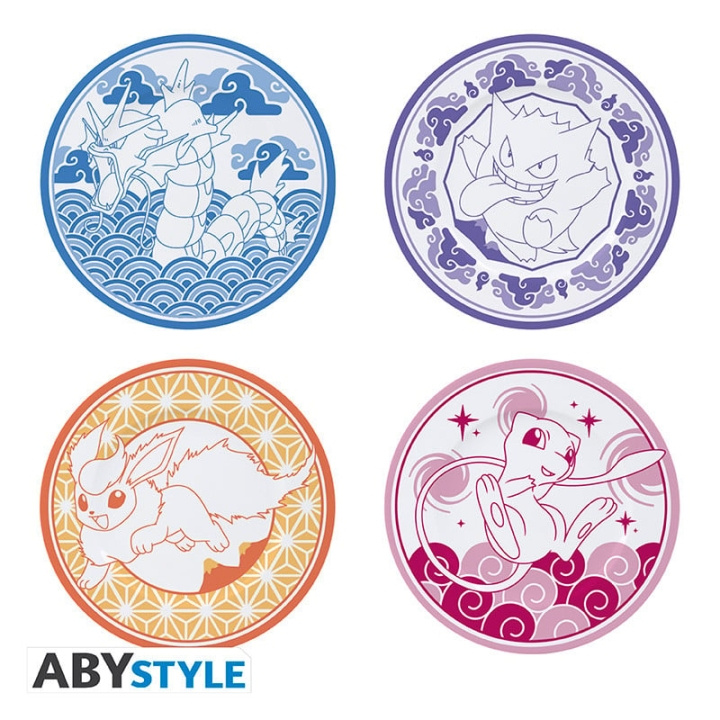 Abysse POKEMON - sæt med 4 tallerkener - japansk stil i gruppen SPORT, FRITID & HOBBY / Sjove gadgets / Samlergenstande hos TP E-commerce Nordic AB (D21560)