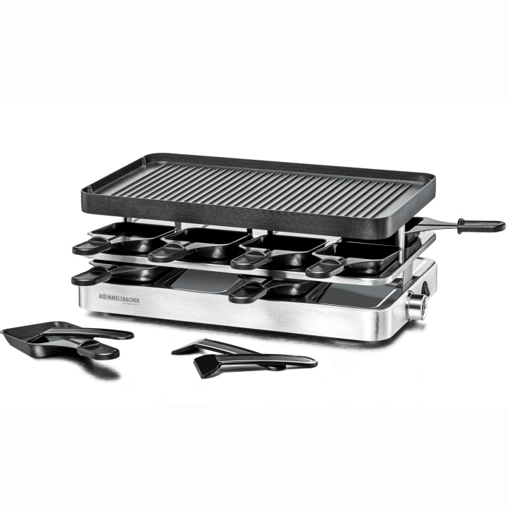 Rommelsbacher Raclettegrill RC 1400 37X23cm 8st spatlar xxl kabel i gruppen HJEM, HUS & HAVE / Husholdningsapparater / Brødristere & Sandwich Makers / Bordgrill & Raclette hos TP E-commerce Nordic AB (D21620)