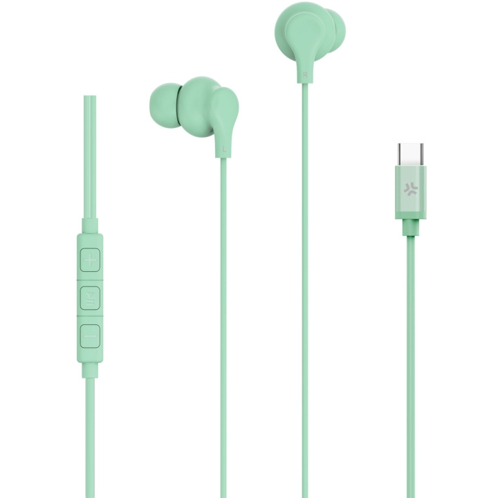 Celly Hörlurar In-Ear Kabel USB-C UP1600 Ljusgrön i gruppen HJEMMEELEKTRONIK / Lyd & billede / Hovedtelefoner & Tilbehør / Hovedtelefoner hos TP E-commerce Nordic AB (D21655)