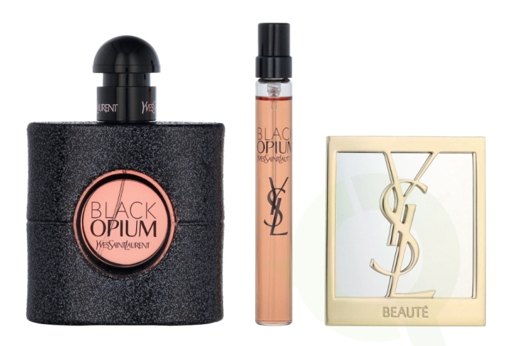 Yves Saint Laurent YSL Black Opium Giftset 60 ml Edp Spray 50ml/Edp Spray 10ml/Mirror i gruppen SKØNHED & HELSE / Duft & Parfume / Parfume / Parfume til hende hos TP E-commerce Nordic AB (D21754)