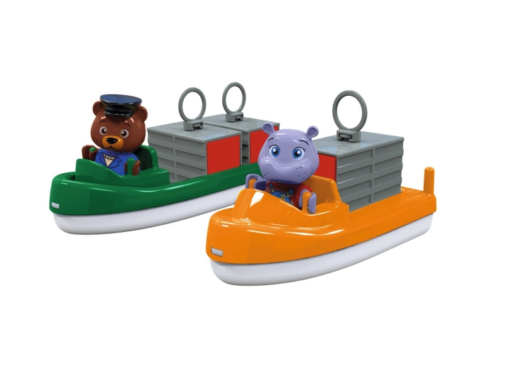 Aquaplay 2 containerskibe m/figurer (8700000271) i gruppen LEGETØJ, BØRN & BABY / Legetøj / Figurer, miniaturer og tilbehør hos TP E-commerce Nordic AB (D21860)