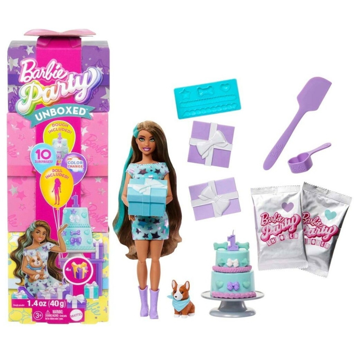 Barbie Party Unboxed Brunette Doll - (960-2525) i gruppen LEGETØJ, BØRN & BABY / Legetøj / Docks og tilbehør hos TP E-commerce Nordic AB (D21868)