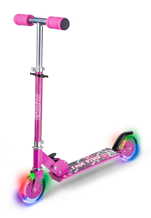 California Lyserødt løbehjul med LED-lys (83154) i gruppen LEGETØJ, BØRN & BABY / Udeleg & Sport / Cykler og scootere hos TP E-commerce Nordic AB (D21946)