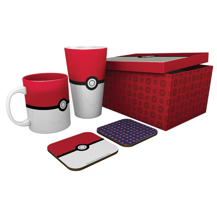 Abysse POKEMON Pack Glas + krus + 2 bordskånere - Pokéball - XXL i gruppen SPORT, FRITID & HOBBY / Sjove gadgets / Krus hos TP E-commerce Nordic AB (D21970)