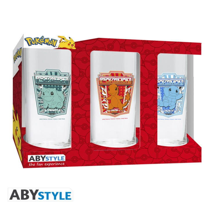 Abysse Pokémon-glassæt - 3 x 14 cm højde, 6 cm diameter i gruppen SPORT, FRITID & HOBBY / Sjove gadgets / Samlergenstande hos TP E-commerce Nordic AB (D21998)