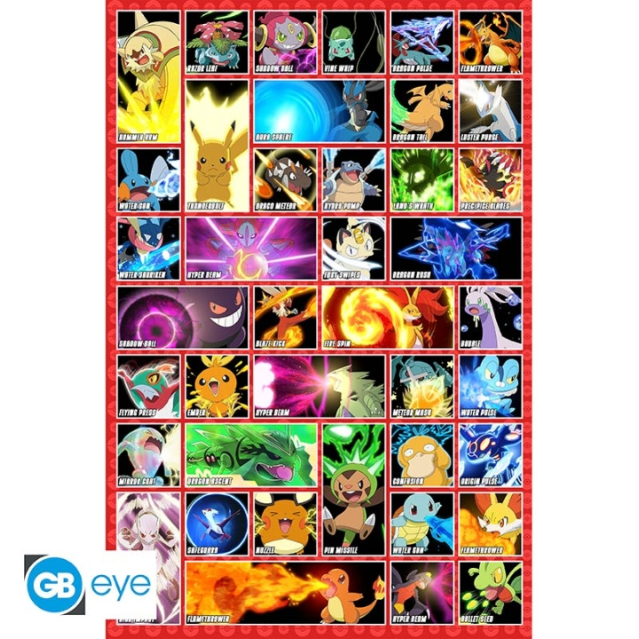 Abysse Pokémon Moves Plakat - 91,5x61 cm i gruppen SPORT, FRITID & HOBBY / Sjove gadgets / Samlergenstande hos TP E-commerce Nordic AB (D22002)