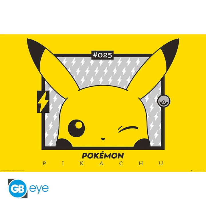 Abysse Plakat Pikachu Wink - Gul - 91,5x61 cm i gruppen SPORT, FRITID & HOBBY / Sjove gadgets / Samlergenstande hos TP E-commerce Nordic AB (D22003)