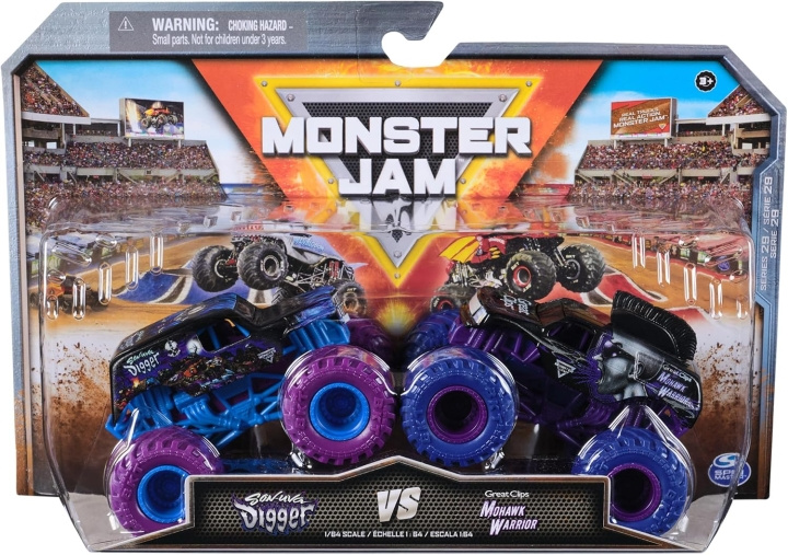 Monster Jam 1:64 Die Cast 2-pak - Son Uva Digger mod Mohawk Warrior i gruppen LEGETØJ, BØRN & BABY / Legetøj / Legetøjsbiler hos TP E-commerce Nordic AB (D22122)