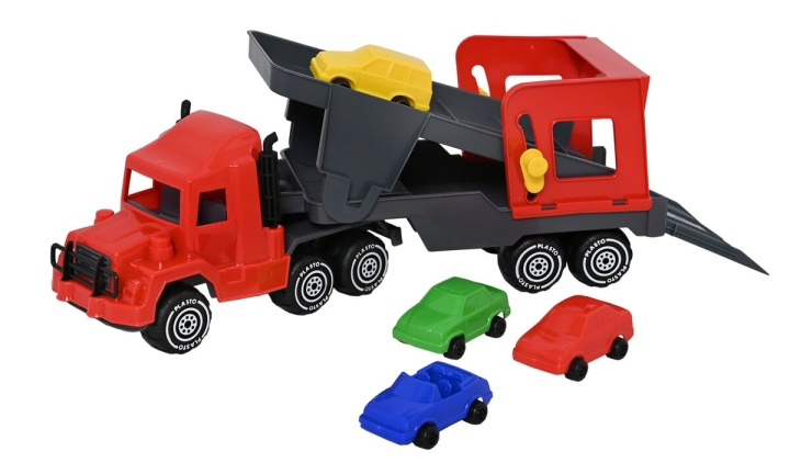 Plasto Biltransportør med 4 biler - 47 cm (1643000) i gruppen LEGETØJ, BØRN & BABY / Legetøj / Legetøjsbiler hos TP E-commerce Nordic AB (D22158)