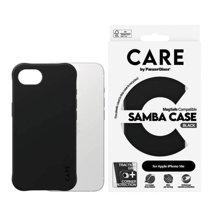 PanzerGlass CARE by PanzerGlass - Etui - Sort - iPhone 16e i gruppen SMARTPHONES & TABLETS / Mobil Beskyttelse / Apple / iPhone 16 hos TP E-commerce Nordic AB (D22238)
