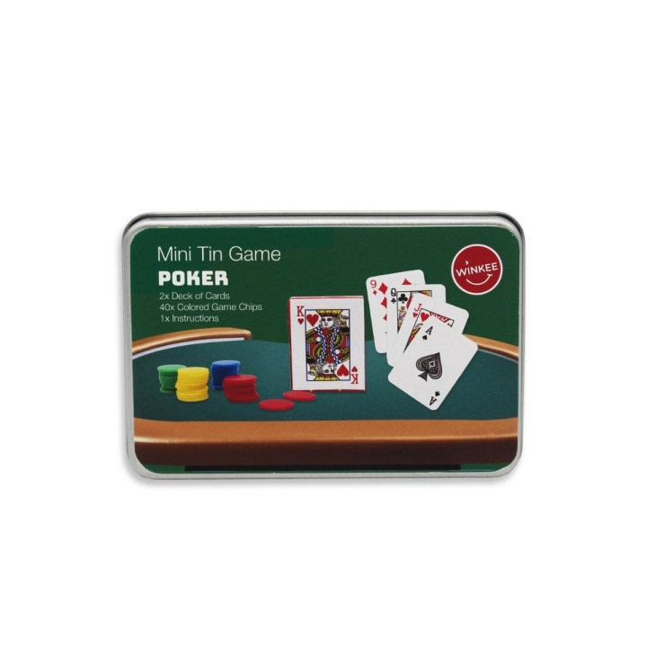 Winkee Mini Tin Game Poker - (18404) i gruppen LEGETØJ, BØRN & BABY / Spil / Brætspil hos TP E-commerce Nordic AB (D22243)