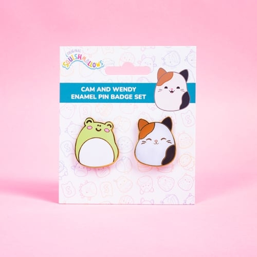 Squishmallows Pin Badges x 2 Cam & Wendy - kompakt størrelse i gruppen SPORT, FRITID & HOBBY / Sjove gadgets / Samlergenstande hos TP E-commerce Nordic AB (D22348)