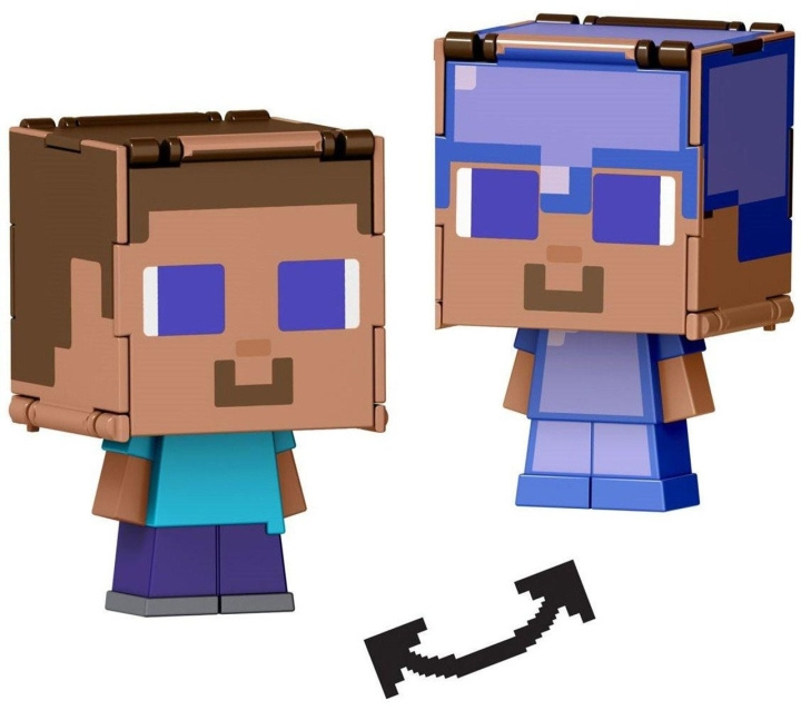 MINECRAFT Mob Head Minis Flipping Figs - Steve & Steve i fortryllende rustning i gruppen LEGETØJ, BØRN & BABY / Legetøj / Figurer, miniaturer og tilbehør hos TP E-commerce Nordic AB (D22535)