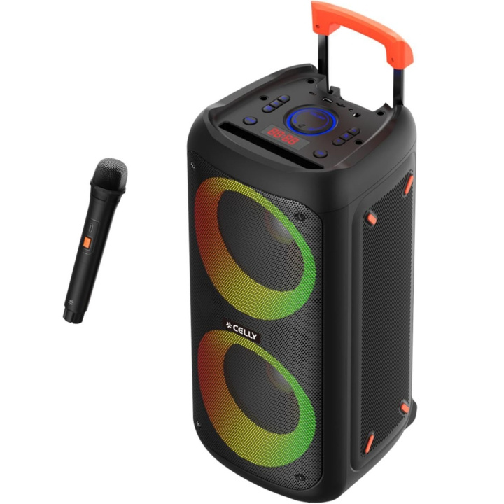 Celly Partyspeaker 40W + 2 trådlösa mikrofoner i gruppen HJEMMEELEKTRONIK / Lyd & billede / Højttalere & tilbehør / Bluetooth-højttalere hos TP E-commerce Nordic AB (D22983)