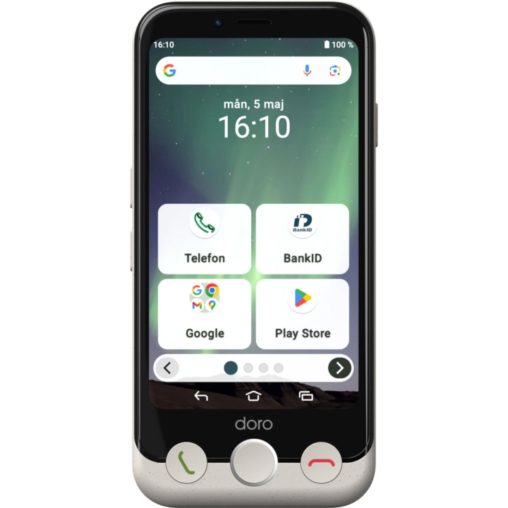 Doro Smartphone 4G Aurora A11 Ben-vit i gruppen SMARTPHONES & TABLETS / Mobiltelefoner & smartphones hos TP E-commerce Nordic AB (D23282)