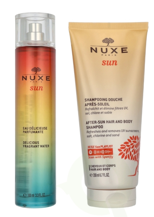 Nuxe Sun The Smell Of Summer Set 300 ml Delicious Fragrant Water Spray 100ml/After Sun Hair & Body Shampoo 200ml i gruppen SKØNHED & HELSE / Hår og styling / Hårpleje / Shampoo hos TP E-commerce Nordic AB (D23413)