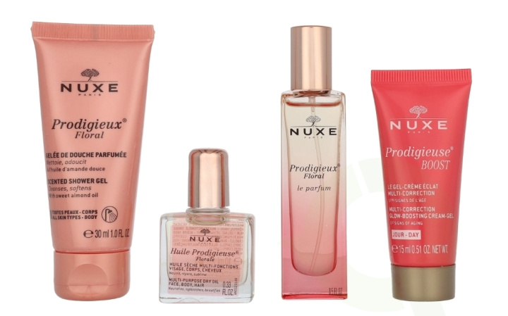 Nuxe Huile Prodigieuse Floral Travel Kit 70 ml Shower Gel 30ml/Oil 10ml/Edp Spray 15ml/Face Gel-Cream 15ml i gruppen SKØNHED & HELSE / Gaveæske / Gaveæske til hende hos TP E-commerce Nordic AB (D23415)