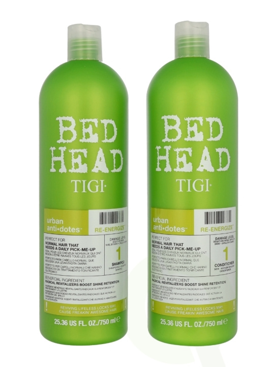 TIGI BH Re-Energize Tween Set 1500 ml Shampoo 750ml/Conditioner 750ml - Rehab For Normal Hair i gruppen SKØNHED & HELSE / Hår og styling / Hårpleje / Shampoo hos TP E-commerce Nordic AB (D23633)