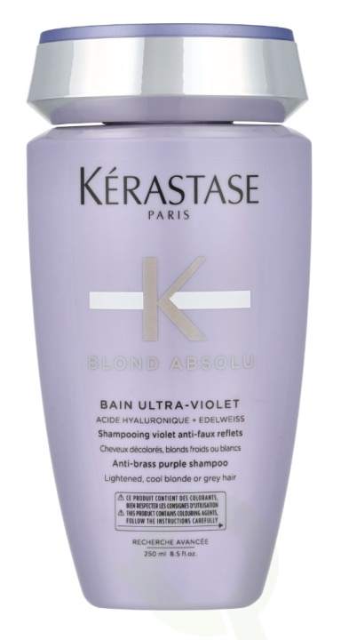 Kerastase Blond Absolu Bain Ultra-Violet Shampoo 250 ml Lightened, Cool Blonde Or Grey Hair i gruppen SKØNHED & HELSE / Hår og styling / Hårpleje / Shampoo hos TP E-commerce Nordic AB (D23671)