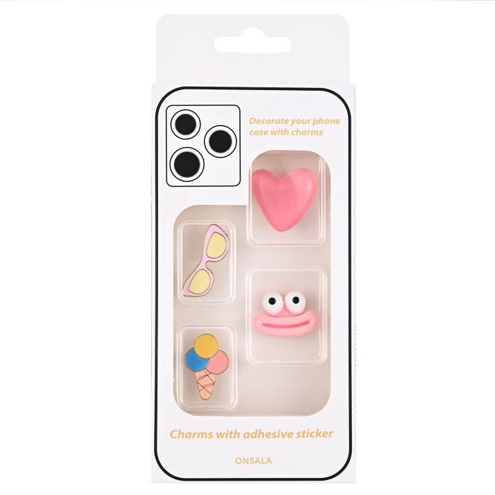 Onsala Charms Pimp Your Phone Metal og Plastik 4 stk i gruppen SPORT, FRITID & HOBBY / Sjove gadgets / Sjove gadgets hos TP E-commerce Nordic AB (D23717)