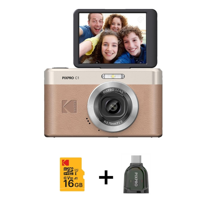 Kodak Digitalt Kamera Pixpro C1 CMOS 5x 16MP Pakke Brun i gruppen HJEMMEELEKTRONIK / Foto og video / Kamera hos TP E-commerce Nordic AB (D23720)