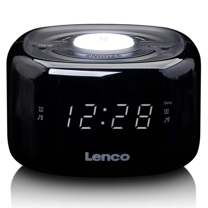 Lenco FM Clock Radio med natlys Sort i gruppen HJEM, HUS & HAVE / Ure og tællere / Væg ure hos TP E-commerce Nordic AB (D23774)