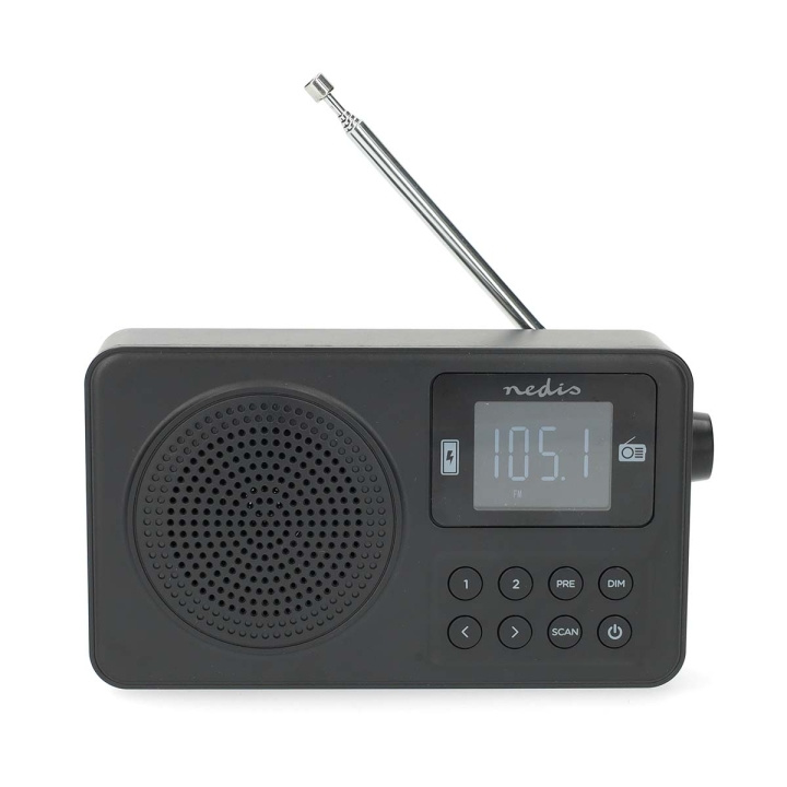 Nedis FM-radio | Bærbart design | FM | Accu drevet / USB Drevet | Digital | 2 W | Skærmstørrelse: 1.77 