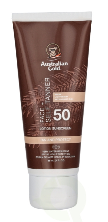 Australian Gold Face + Self Tanner Sunscreen Lotion SPF50 88 ml i gruppen SKØNHED & HELSE / Hudpleje / Tanning / Solbeskyttelse hos TP E-commerce Nordic AB (D23992)