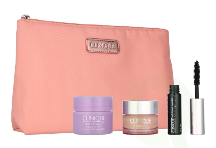 Clinique All About Eyes Set 33.5 ml All About Eyes Gel Cream 15m/Take The Day Off Cleasing Balm 15ml/High Impact Mascara 3,5ml/Bag i gruppen SKØNHED & HELSE / Gaveæske / Gaveæske til hende hos TP E-commerce Nordic AB (D24060)