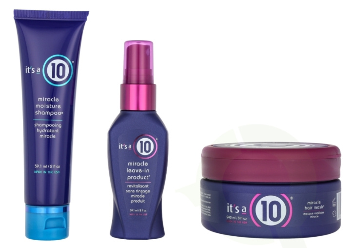 It\'s a 10 Miracle Hydration Set 358.2 ml Shampoo 59,1ml/Mask 240ml/Leave-in 59,1ml i gruppen SKØNHED & HELSE / Hår og styling / Hårpleje / Shampoo hos TP E-commerce Nordic AB (D24156)