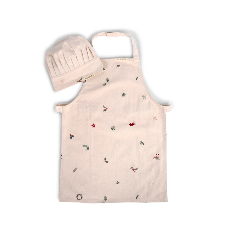 Filibabba Broderet forklæde og hue - Wonderful Winter -(FI-03307) i gruppen LEGETØJ, BØRN & BABY / Børnetekstiler hos TP E-commerce Nordic AB (D24222)