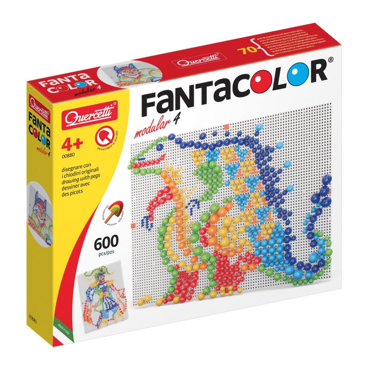 Quercetti FantaColor Modular 4 peg mosaic - 600 stykker - (QU-880) i gruppen LEGETØJ, BØRN & BABY / Spil / Brætspil hos TP E-commerce Nordic AB (D24247)