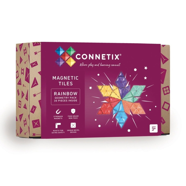 Connetix Regnbuegeometripakke med 30 brikker - (CT-R-00030-GE) i gruppen LEGETØJ, BØRN & BABY / Legetøj / Legesæt hos TP E-commerce Nordic AB (D24250)
