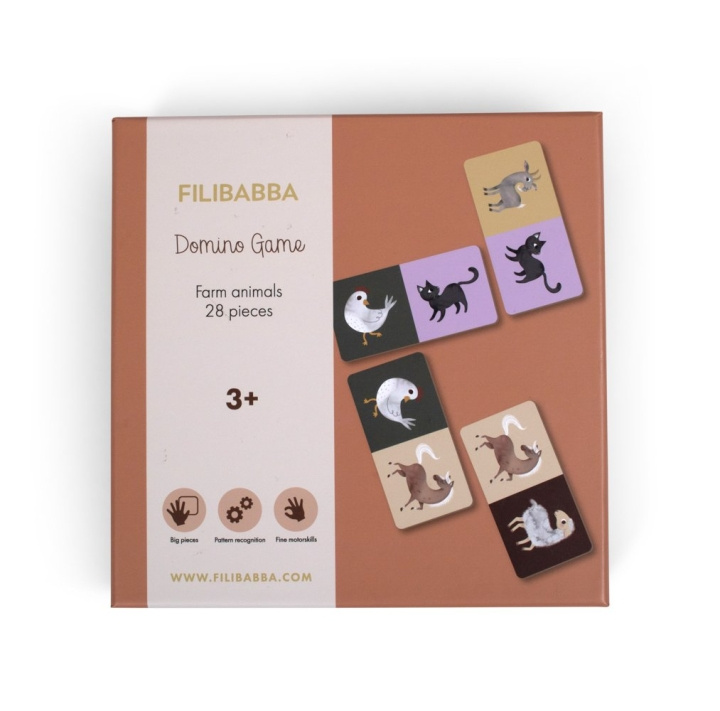 Filibabba Dominospil - Bondegårdsdyr - (FI-02769) i gruppen LEGETØJ, BØRN & BABY / Legetøj / børns puslespil hos TP E-commerce Nordic AB (D24260)