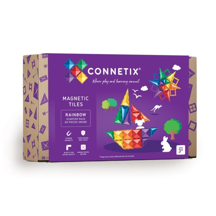 Connetix Rainbow Starter Pack 60 Pieces (CT-R-00060-ST) i gruppen LEGETØJ, BØRN & BABY / Legetøj / Legesæt hos TP E-commerce Nordic AB (D24262)