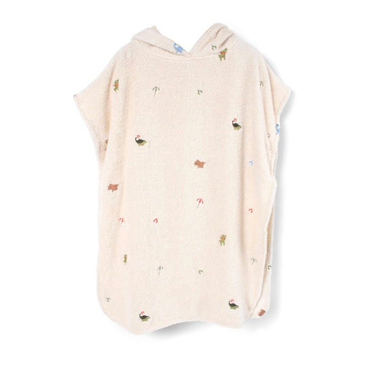 Filibabba Broderet strandponcho - Hvid - 12-60 m (FI-03575) i gruppen LEGETØJ, BØRN & BABY / Børnetekstiler hos TP E-commerce Nordic AB (D24287)